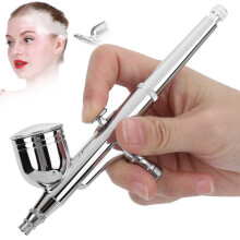 Stainless Steel Airbrush Spray Gun for Nail Art, Cake, & Tattoo, Silver