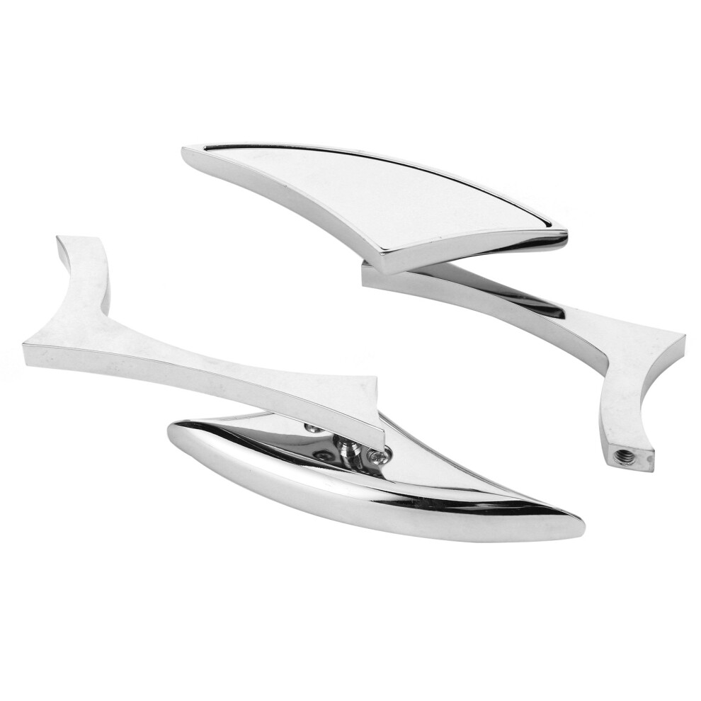 2Pcs Chrome Aluminum Motorcycle Rearview Mirrors 8Mm/10Mm Thread 3561392138155