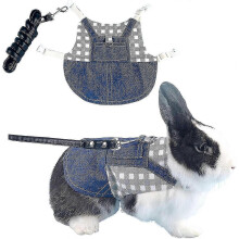 (S,A Grey)Rabbit Harness And Leash, Adjustable Bunny Harness Escape Proof For Walking Hiking Outdoor, Cute Small Animal Vest Harness Leash Set-kieo
