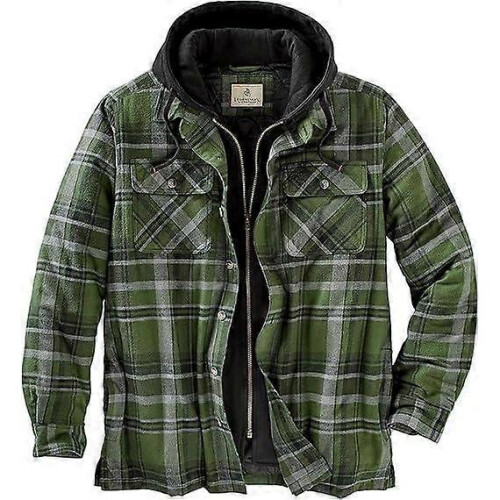 (M,Green)Men's Maplewood Hooded Shirt Jacket