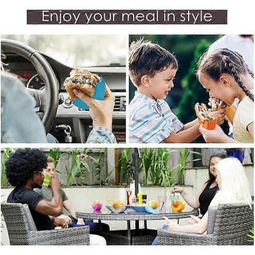 4 Pcs Hamburger Holder Reusable Hamburger Sandwich Burger Holder 1