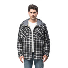 (XL,Grey)Men's Sherpa Lined Jacket Flannel Plaid Jacket