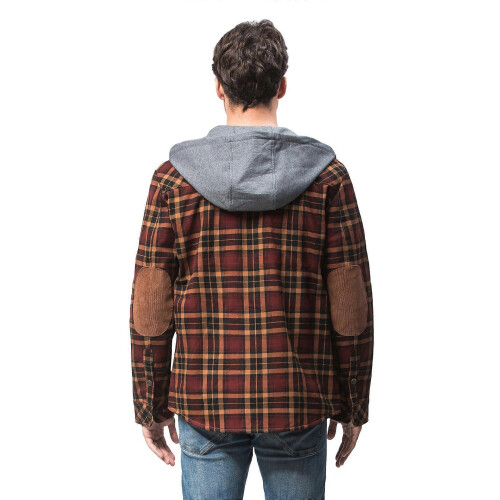 (XL,Green)Men's Sherpa Lined Jacket Flannel Plaid Jacket 2