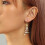 Handmade Christmas Tree Hoop Earrings Golden Silver Two Tone 4