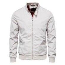 (S,white)Men's Jackets-Windproof Bomber Jacket Zip Outwear