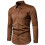 (M,Coffee)Men's Lapel Corduroy Casual Long Sleeve Shirt 2