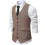 (L,Coffee)Men's Casual Single-breasted Suit Vest With Three-dimensional Pockets 2