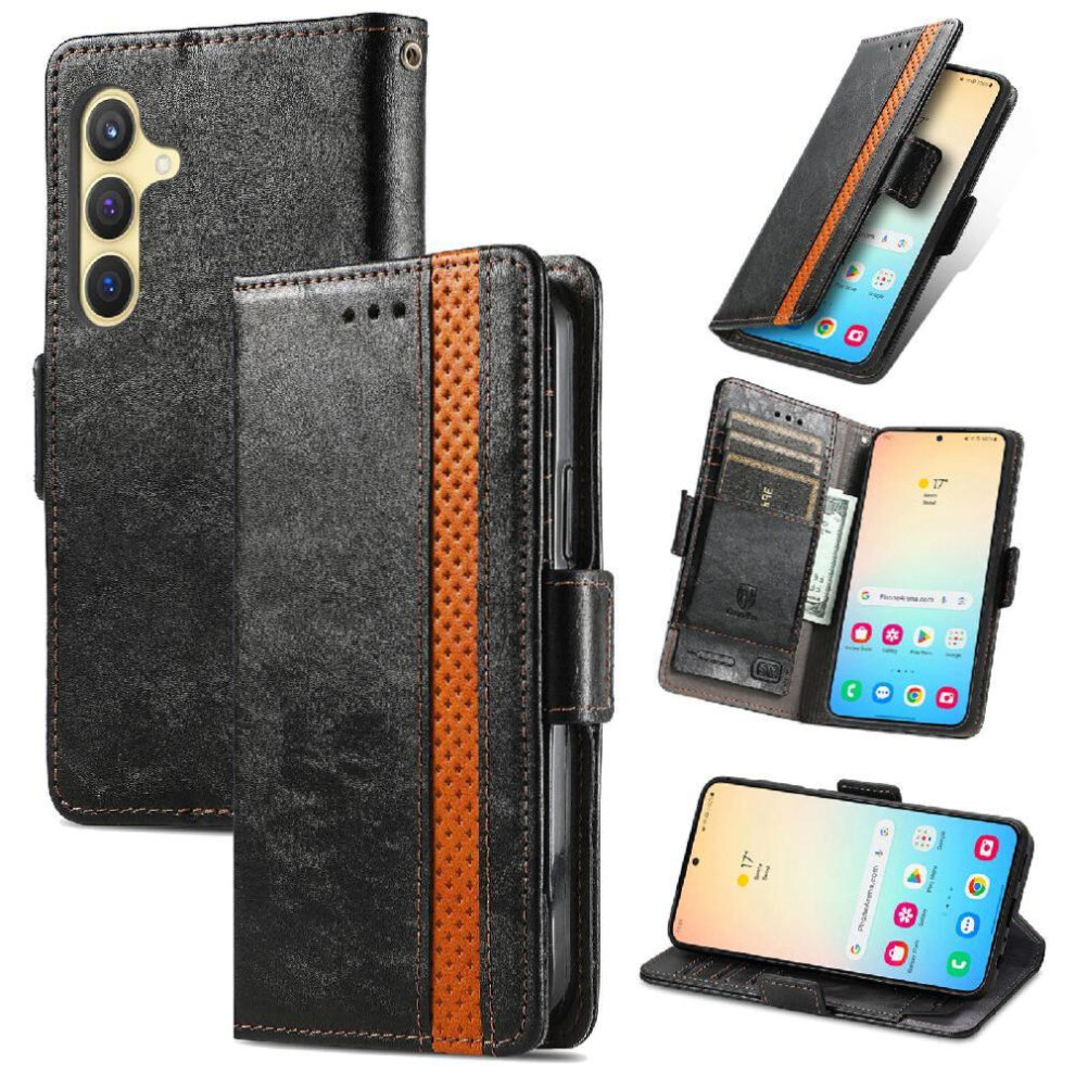 () Case For Samsung Galaxy S26 Splicing Wallet Multi-Card Slot Business Multi-Color 764563227181
