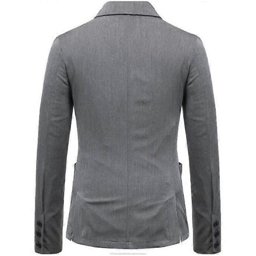 (M,Black)Men's Suit Jacket Slim Sports Solid Color Suit Jacket 2
