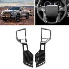 2Pcs Carbon Fiber Style Steering Wheel Cover Fit for Tacoma 2016-2020