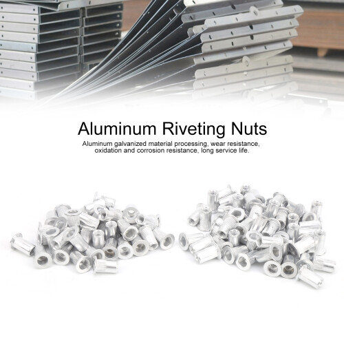 100pcs Aluminum Pull Riveting Nuts Set M3-M10 Flat Head Hardware Accessories 2