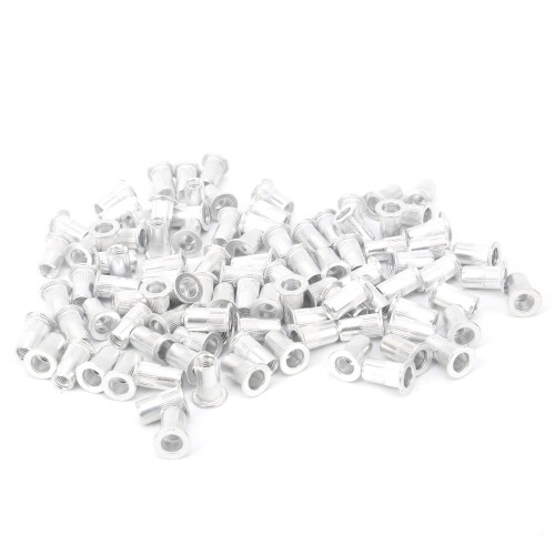 Aluminium Pull Riveting Nuts 100pcs Flat Head Vertical Fasteners WJ‑30045M5 1