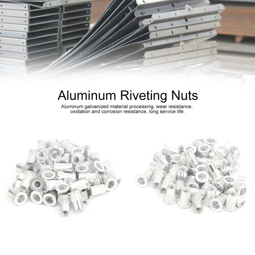 Aluminium Pull Riveting Nuts 100pcs Flat Head Vertical Fasteners WJ‑30045M5 2