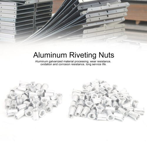 Pull Riveting Nuts 100 pièces Aluminium – Finition Plate M3/M4/M5/M6/M8/M10 2