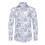 (M,White)Men's Long-sleeved Button-down Casual Jacquard Shirt 2