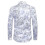 (S,White)Men's Long-sleeved Button-down Casual Jacquard Shirt 3
