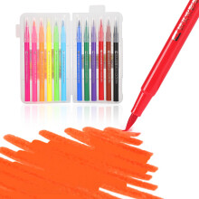 12 Colors Washable Brush Color Pen Set - 166mm Soft Tip Drawing Tools