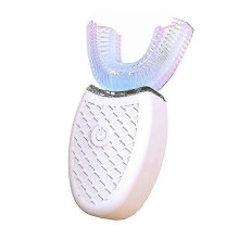 (White Toothbrush) U-Type Toothbrush 360 Degrees Intelligent Silicon Head Sonic Electric Toothbrush Automatic USB Charge Waterproof Toothbrush