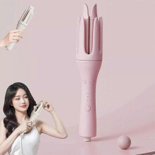 (AU Plug, Pink) Automatic Hair Curler 32mm Negative Ions Electric Ceramic Curling Hair Stick Rotating Curl Waves Anti-Tangle Curling Iron Styler