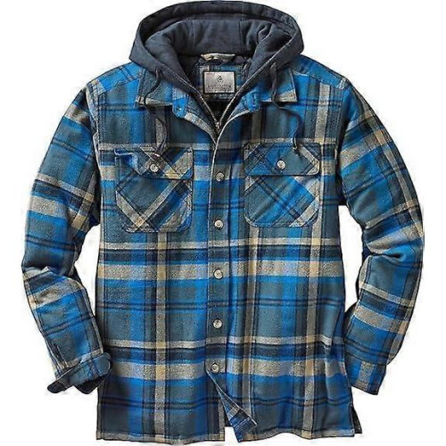 (XL,Blue)Men's Maplewood Hooded Shirt Jacket 1