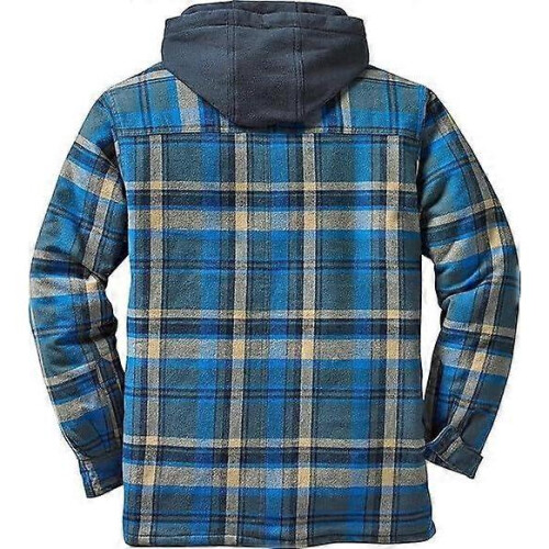 (XL,Blue)Men's Maplewood Hooded Shirt Jacket 2