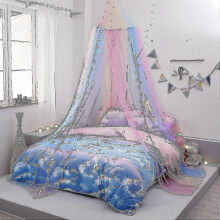 (Rainbow) Bed Canopy With Lights Bed Canopy Curtains For Girls Toddler Bed Canopy For Girls