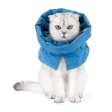 (M, Dark blue) Cat Recovery Collar, Soft Adjustable Cat Cone, Waterproof Collars For Cats Kittens Puppies For After Surgery Stop Licking-useful