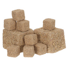 10Pcs Beige Mini Hay Bales for Toys Realistic Dollhouse Farm Decor
