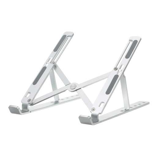 Foldable Aluminum Laptop Stand 6-Level Adjustable Ventilated Riser Gray
