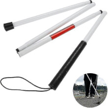 Folding Walking Stick for The Blind, 124cm 4-sections - PJ
