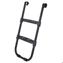 Rutschfeste Trampolinleiter Höhe 90 cm mit Metallrahmen und breiten Stufen schwarz 12_0002068