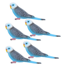 5Stk Künstliche Vogelfiguren Blau Realistische Papagei Für Deko