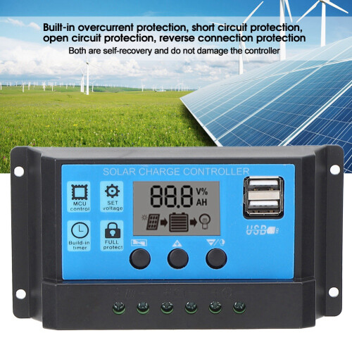 LCD Solarregler 12V 24V 20A Dual USB