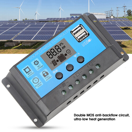 LCD Solarregler 12V 24V 20A Dual USB