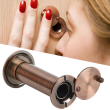 Door Viewer with 220 Wide Angle Back Cover & Anti Theft Feature - Red Bronze