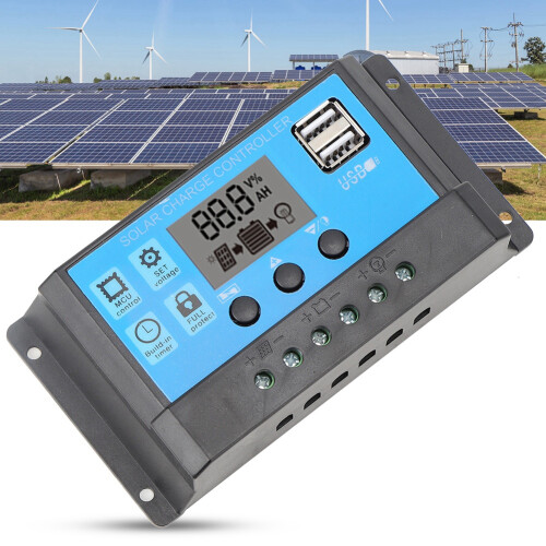 30A Solarladeregler PWM LCD USB 12V24V 2