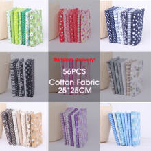 56pcs Cotton Fabric Squares 25x25cm Floral DIY Sewing Crafts