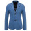 (L,Blue)Men's Suit Jacket Slim Sports Solid Color Suit Jacket 1