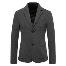 (2XL,Dark gray)Men's Suit Jacket Slim Sports Solid Color Suit Jacket