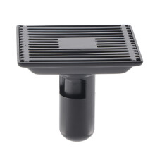 Bathroom Floor Drain 12x12cm Black