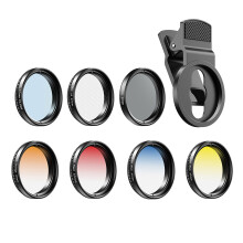 7-in-1 Phone Camera Filter Kit 37mm Graduated, CPL, ND, Star Filters