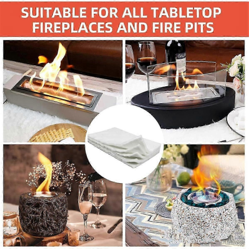 24PCS Tabletop Fire Pit Ceramic Wool Wick Table Top Firepit Sponge Cotton Core Fireplace Replacemen-YvanSON 2