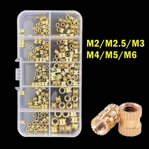 220PCS M2 M2.5 M3 M5 M6 Brass Heat Insert Nut Melt Nutinsert Thread Knurled Double Twill Nuts 3D Printer Accessories ASON 2