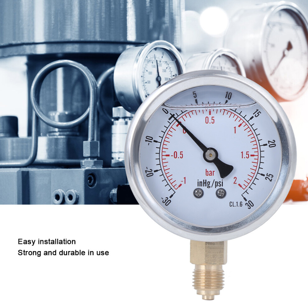 Y60 1/4BSP Pressure Gauge -1-2bar Brass Steel