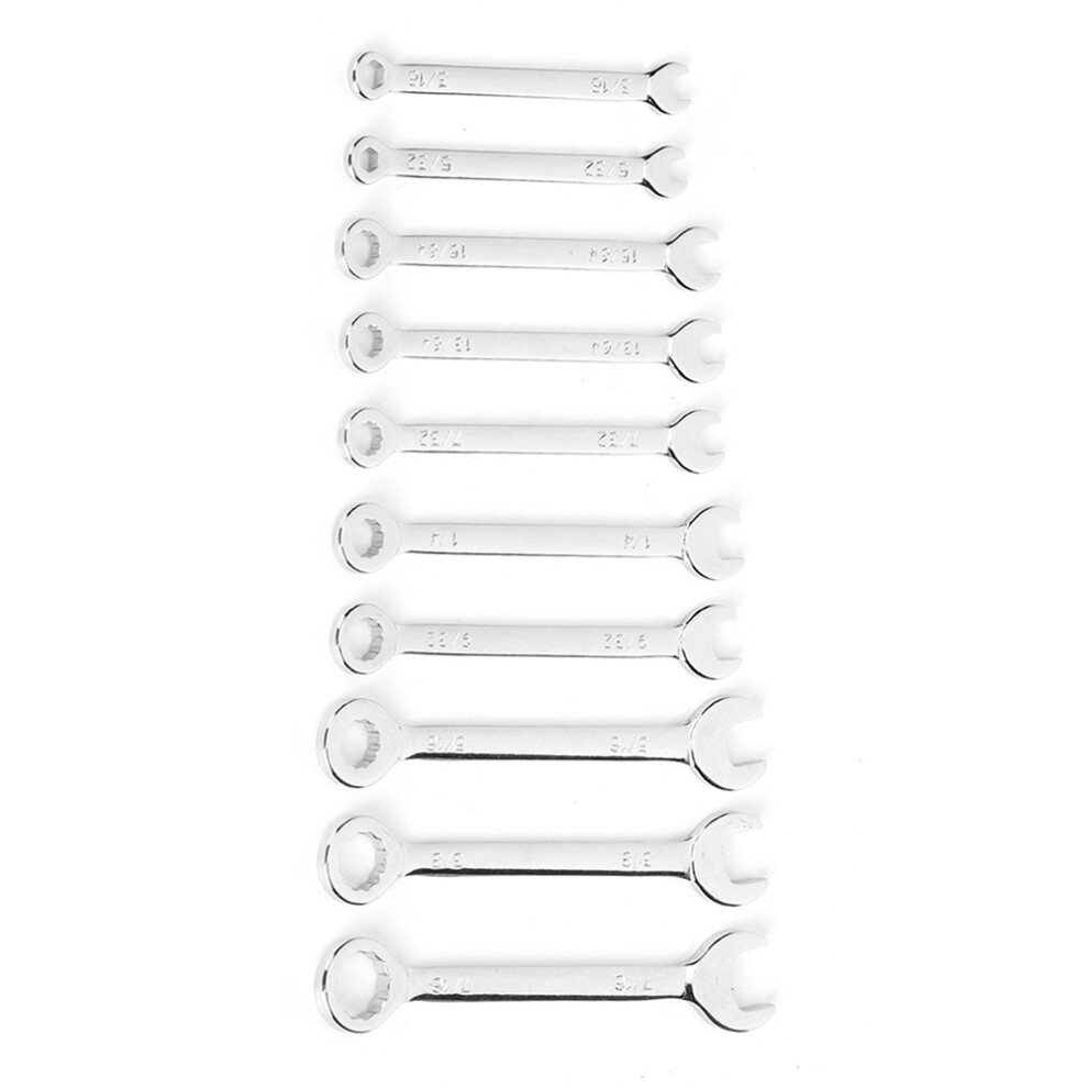 10Pcs Steel Mini Wrench Set, 4-11Mm (5/32-7/16In) Silver 3121392404171