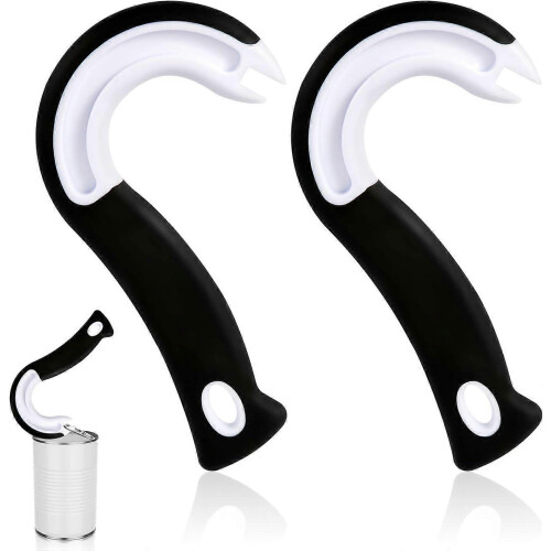 2pcs Easy Open Pull Tab Can Opener, Ring Pull Can Opener Aid J Shaped Pop Top Jar Opener Tab Puller for Cans Tabs Open Tools