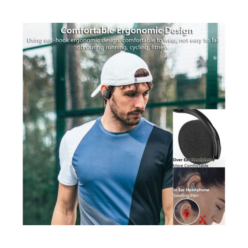 Wireless Bluetooth sports headphones, lightweight and foldable, with memory card support – Black 2