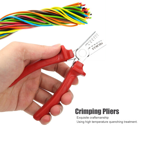 PZ0.25-2.5mm Red Cable Pliers, Wire Crimping & Stripping Tool 2