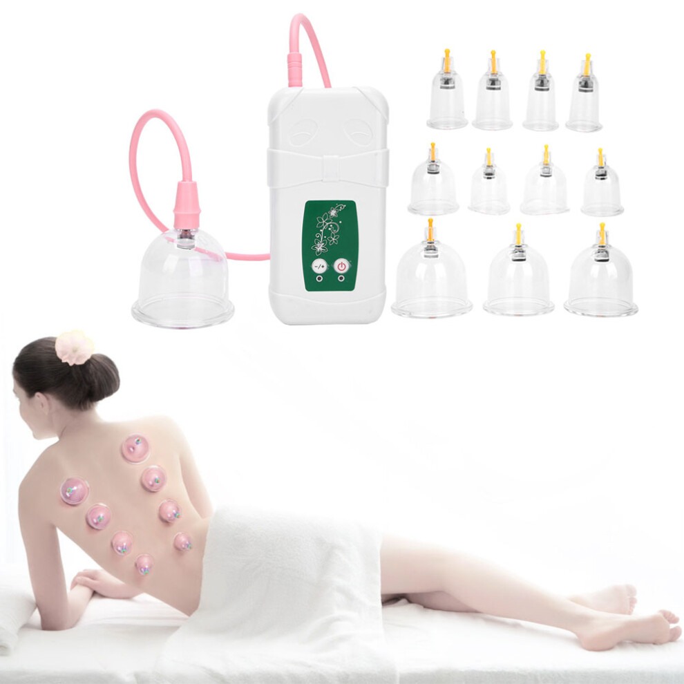 12pcs Adjustable Plastic Cupping Set with 1500mAh Battery and 60kpa Pump