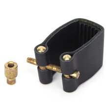 Alto Saxophone Accessory Ligature Black PU Leather Metal Durable C65